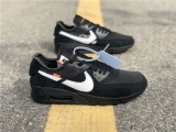 2023.9 OFF-WHITE x Authentic Nike Air Max 90 “All Black”Men And Women Shoes-ZLOG800 (52)