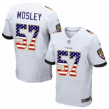 Men's Nike Baltimore Ravens #57 C.J. Mosley Elite White Road USA Flag Fashion NFL Jersey