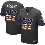 Men's Nike Baltimore Ravens #57 C.J. Mosley Elite Black Alternate USA Flag Fashion NFL Jersey