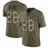 Youth Nike Houston Texans #28 Alfred Blue Limited Olive/Camo 2017 Salute to Service NFL Jersey