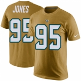 NFL Men's Nike Jacksonville Jaguars #95 Abry Jones Gold Rush Pride Name & Number T-Shirt