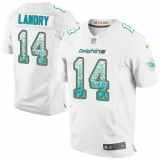 Men's Nike Miami Dolphins #14 Jarvis Landry Elite White Road Drift Fashion NFL Jersey
