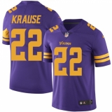 Youth Nike Minnesota Vikings #22 Paul Krause Elite Purple Rush Vapor Untouchable NFL Jersey