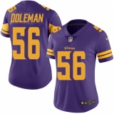 Women's Nike Minnesota Vikings #56 Chris Doleman Elite Purple Rush Vapor Untouchable NFL Jersey