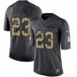 Men's Nike New England Patriots #23 Patrick Chung Limited Black 2016 Salute to Service NFL Jersey