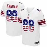 Men's Nike New York Giants #88 Evan Engram Elite White Road USA Flag Fashion NFL Jersey