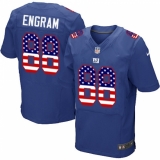 Men's Nike New York Giants #88 Evan Engram Elite Royal Blue Home USA Flag Fashion NFL Jersey