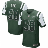 Men's Nike New York Jets #58 Darron Lee Elite Green Home Drift Fashion NFL Jersey