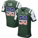 Men's Nike New York Jets #58 Darron Lee Elite Green Home USA Flag Fashion NFL Jersey