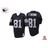 Youth Mitchell and Ness Oakland Raiders #81 Tim Brown Black Team Color Authentic NFL Throwback Jersey