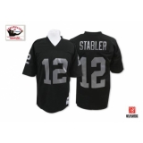 Mitchell and Ness Oakland Raiders #12 Kenny Stabler Black Team Color Authentic NFL Throwback Jersey