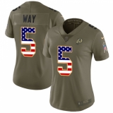Women's Nike Washington Redskins #5 Tress Way Limited Olive/USA Flag 2017 Salute to Service NFL Jersey