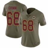 Women's Nike Washington Redskins #68 Russ Grimm Limited Olive 2017 Salute to Service NFL Jersey