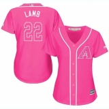 Women's Majestic Arizona Diamondbacks #22 Jake Lamb Authentic Pink Fashion MLB Jersey