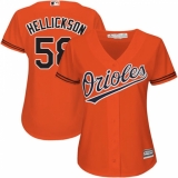 Women's Majestic Baltimore Orioles #58 Jeremy Hellickson Authentic Orange Alternate Cool Base MLB Jersey