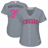 Women's Majestic Chicago Cubs #38 Mike Montgomery Authentic Grey Mother's Day Cool Base MLB Jersey