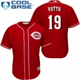 Youth Majestic Cincinnati Reds #19 Joey Votto Replica Red Alternate Cool Base MLB Jersey
