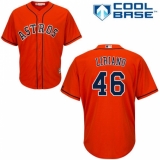Youth Majestic Houston Astros #46 Francisco Liriano Replica Orange Alternate Cool Base MLB Jersey