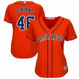 Women's Majestic Houston Astros #46 Francisco Liriano Replica Orange Alternate Cool Base MLB Jersey