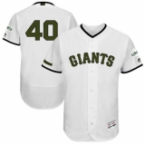Men's Majestic San Francisco Giants #40 Madison Bumgarner White Memorial Day Authentic Collection Flex Base MLB Jersey