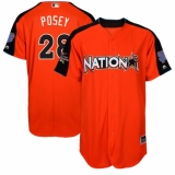 Youth Majestic San Francisco Giants #28 Buster Posey Authentic Orange National League 2017 MLB All-Star MLB Jersey
