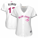 Women's Majestic Toronto Blue Jays #12 Roberto Alomar Authentic White Mother's Day Cool Base MLB Jersey