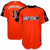 Youth Majestic Washington Nationals #11 Ryan Zimmerman Authentic Orange National League 2017 MLB All-Star MLB Jersey