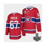 Men's Adidas Canadiens #67 Michael Frolik Red Road Authentic 2021 Stanley Cup Jersey