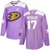 Men's Adidas Anaheim Ducks #17 Ryan Kesler Authentic Purple Fights Cancer Practice NHL Jersey