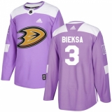 Youth Adidas Anaheim Ducks #3 Kevin Bieksa Authentic Purple Fights Cancer Practice NHL Jersey