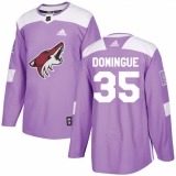 Youth Adidas Arizona Coyotes #35 Louis Domingue Authentic Purple Fights Cancer Practice NHL Jersey