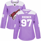 Women's Adidas Arizona Coyotes #97 Jeremy Roenick Authentic Purple Fights Cancer Practice NHL Jersey