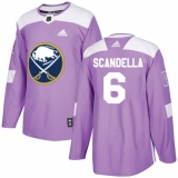 Men's Adidas Buffalo Sabres #6 Marco Scandella Authentic Purple Fights Cancer Practice NHL Jersey