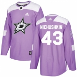 Youth Adidas Dallas Stars #43 Valeri Nichushkin Authentic Purple Fights Cancer Practice NHL Jersey