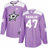 Youth Adidas Dallas Stars #47 Alexander Radulov Authentic Purple Fights Cancer Practice NHL Jersey