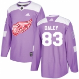 Men's Adidas Detroit Red Wings #83 Trevor Daley Authentic Purple Fights Cancer Practice NHL Jersey