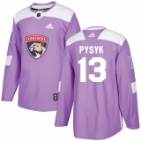Youth Adidas Florida Panthers #13 Mark Pysyk Authentic Purple Fights Cancer Practice NHL Jersey