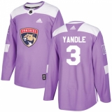 Youth Adidas Florida Panthers #3 Keith Yandle Authentic Purple Fights Cancer Practice NHL Jersey