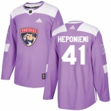 Men's Adidas Florida Panthers #41 Aleksi Heponiemi Authentic Purple Fights Cancer Practice NHL Jersey
