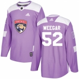 Youth Adidas Florida Panthers #52 MacKenzie Weegar Authentic Purple Fights Cancer Practice NHL Jersey