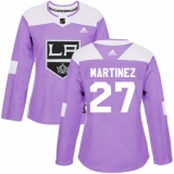 Women's Adidas Los Angeles Kings #27 Alec Martinez Authentic Purple Fights Cancer Practice NHL Jersey