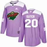 Youth Adidas Minnesota Wild #20 Ryan Suter Authentic Purple Fights Cancer Practice NHL Jersey