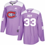 Youth Adidas Montreal Canadiens #33 Patrick Roy Authentic Purple Fights Cancer Practice NHL Jersey