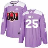 Men's Adidas Ottawa Senators #25 Chris Neil Authentic Purple Fights Cancer Practice NHL Jersey
