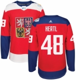 Men's Adidas Team Czech Republic #48 Tomas Hertl Premier Red Away 2016 World Cup of Hockey Jersey