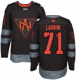 Men's Adidas Team North America #71 Dylan Larkin Authentic Black Away 2016 World Cup of Hockey Jersey