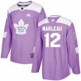 Youth Adidas Toronto Maple Leafs #12 Patrick Marleau Authentic Purple Fights Cancer Practice NHL Jersey