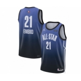 Men's 2023 All-Star #21 Joel Embiid Blue Game Swingman Stitched Basketball Jersey
