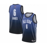 Men's 2023 All-Star #6 LeBron James Blue Game Swingman Stitched Basketball Jersey