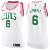 Women's Nike Boston Celtics #6 Bill Russell Swingman White/Pink Fashion NBA Jersey